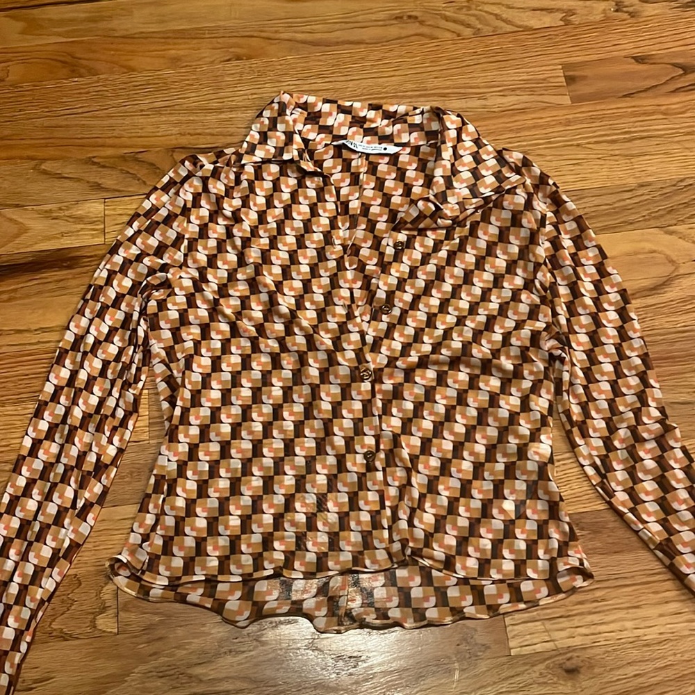 Zara Mesh Patterned long sleeve